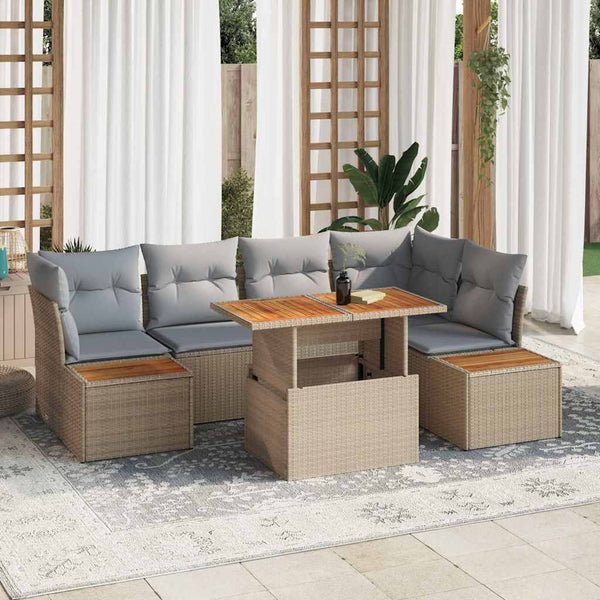 Gartenmöbel Set mit Stauraum, Beige
