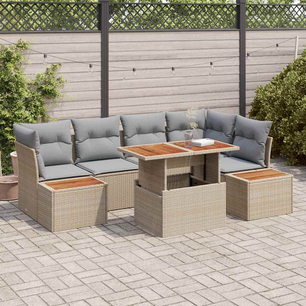 Gartenmöbel Set mit Stauraum, Beige