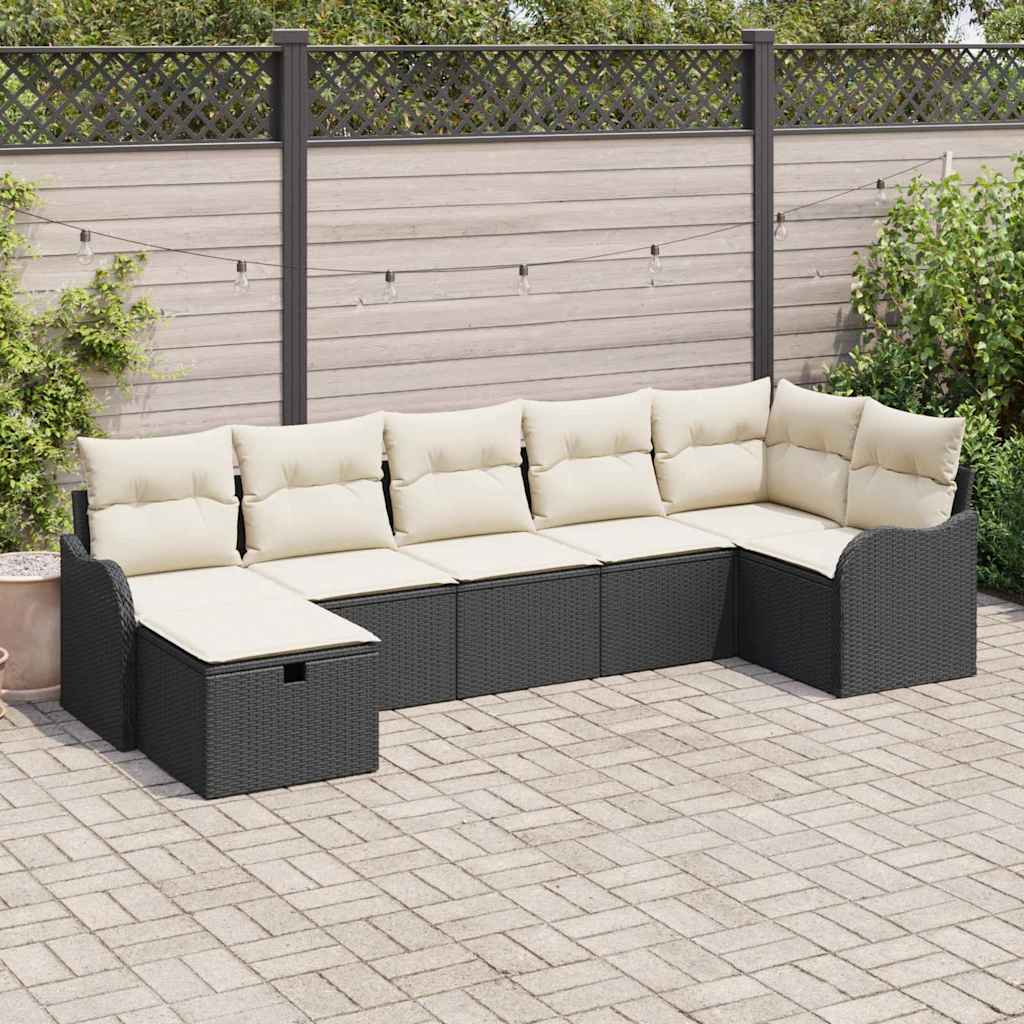 Poly Rattan Sofa Set mit Kissen