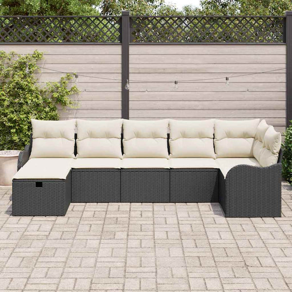 Poly Rattan Sofa Set mit Kissen