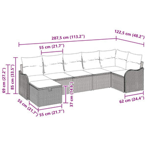 Poly Rattan Sofa Set mit Kissen