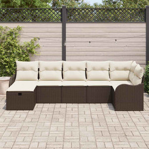 Poly-Rattan Sofa Set mit Kissen und Stauraum