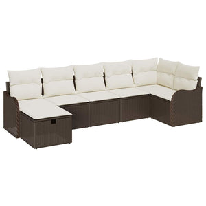 Poly-Rattan Sofa Set mit Kissen und Stauraum
