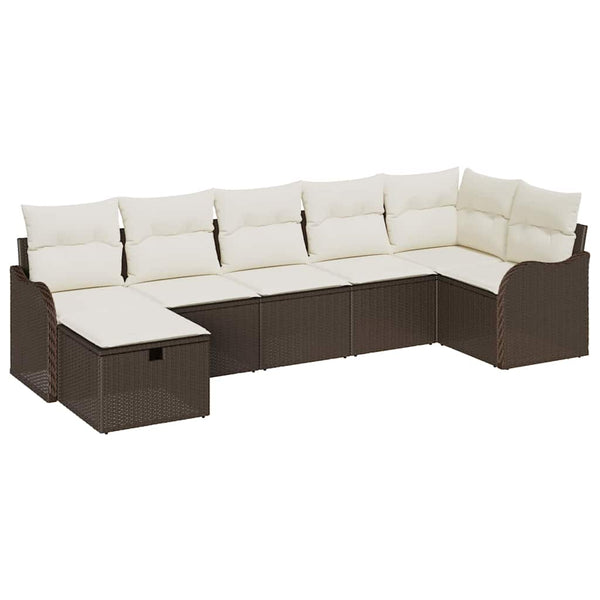 Poly-Rattan Sofa Set mit Kissen und Stauraum