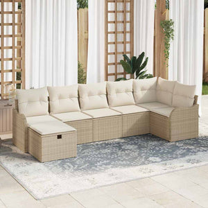 Poly-Rattan Sofa Set mit Kissen
