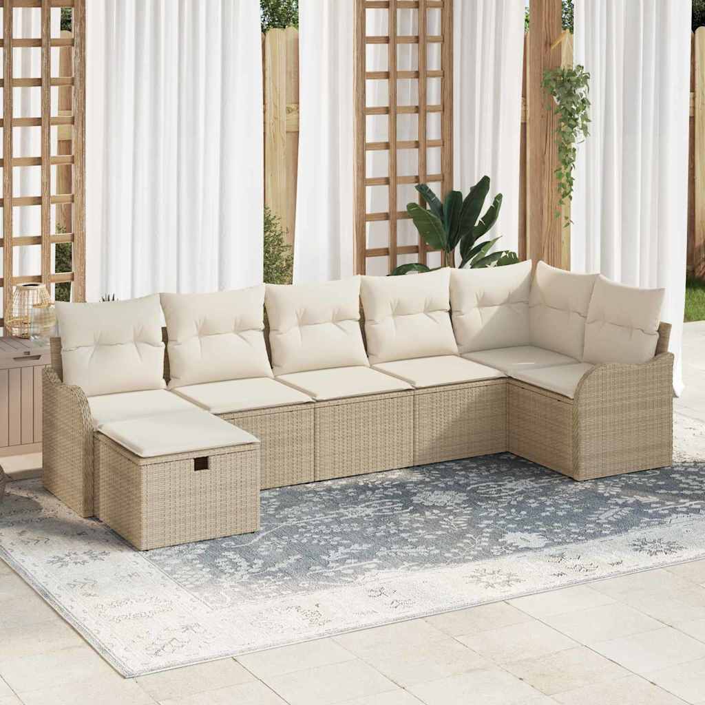 Poly-Rattan Sofa Set mit Kissen