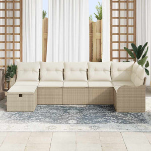 Poly-Rattan Sofa Set mit Kissen