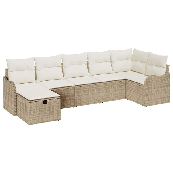 Poly-Rattan Sofa Set mit Kissen