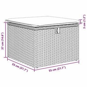 vidaXL Ensemble de canapés avec coussins avec rangement 7 pcs Noir Résine tressée