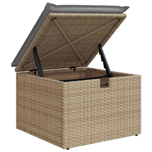 vidaXL Salon de jardin avec coussins 4 pcs Beige et gris clair Résine tressée