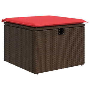 Poly Rattan Sofa Set Braun/Rot 4-teilig