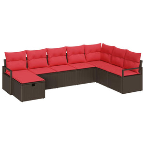 vidaXL Ensemble de canapés avec coussins et rangement 8 pcs Marron résine tressée