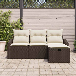 Poly Rattan Sofa Set Braun mit Stauraum