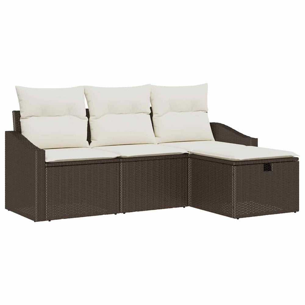Poly Rattan Sofa Set Braun mit Stauraum