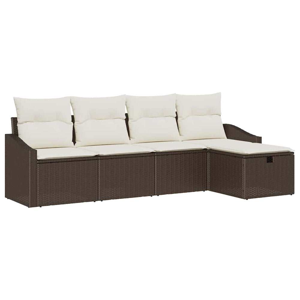 Braun Poly-Rattan Sofa Set mit Kissen & Stauraum