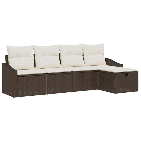 Braun Poly-Rattan Sofa Set mit Kissen & Stauraum