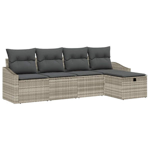Garten Sofaset mit Kissen & Stauraum, 5-teilig