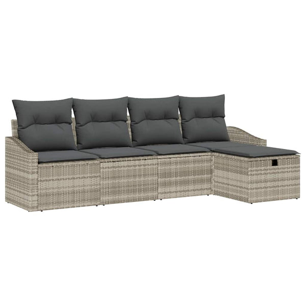 Garten Sofaset mit Kissen & Stauraum, 5-teilig