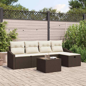 Poly Rattan Sofa Set mit Kissen & Stauraum