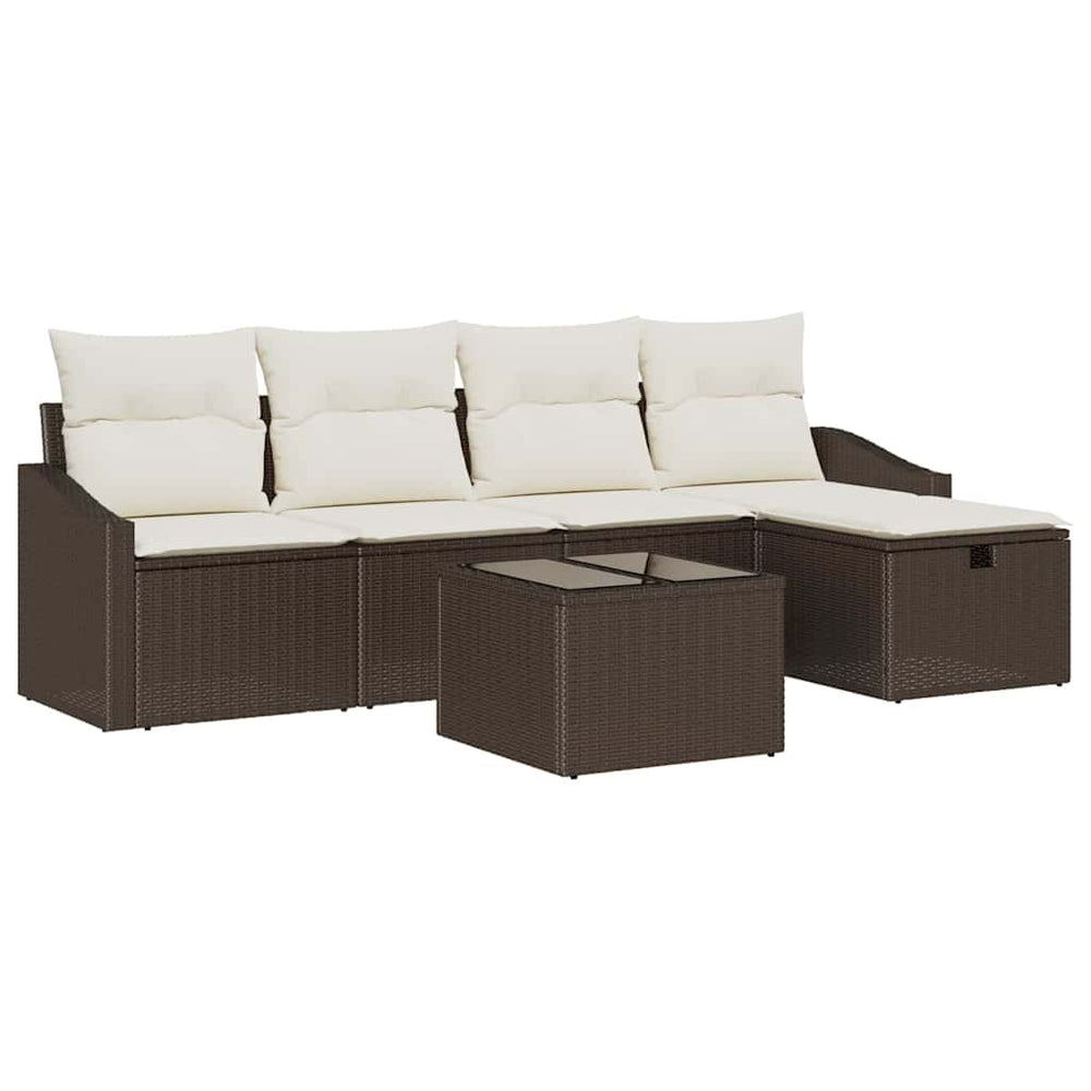 Poly Rattan Sofa Set mit Kissen & Stauraum