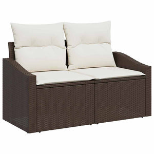Poly Rattan Sofa Set mit Kissen & Stauraum