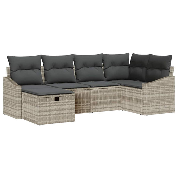 vidaXL Salon de jardin avec coussins 6 pcs Gris clair et gris Résine tressée