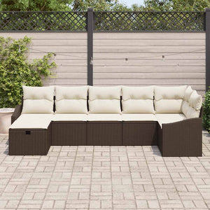 Poly Rattan Sofa Set mit Kissen & Stauraum