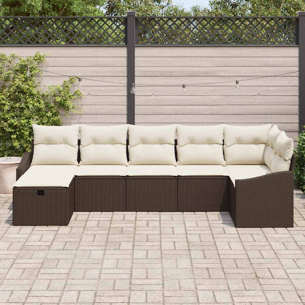 Poly Rattan Sofa Set mit Kissen & Stauraum