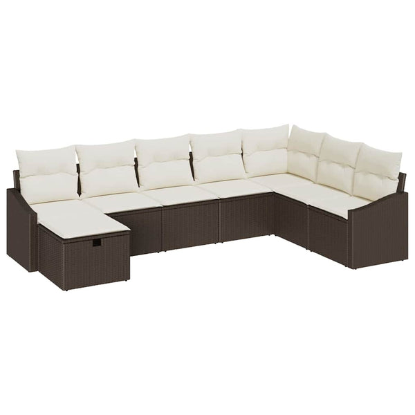 vidaXL Salon de jardin avec coussins et rangements 8 pcs Résine tressée