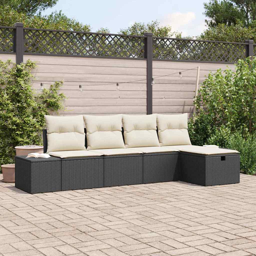 Gartensofa Set Poly Rattan 5-teilig