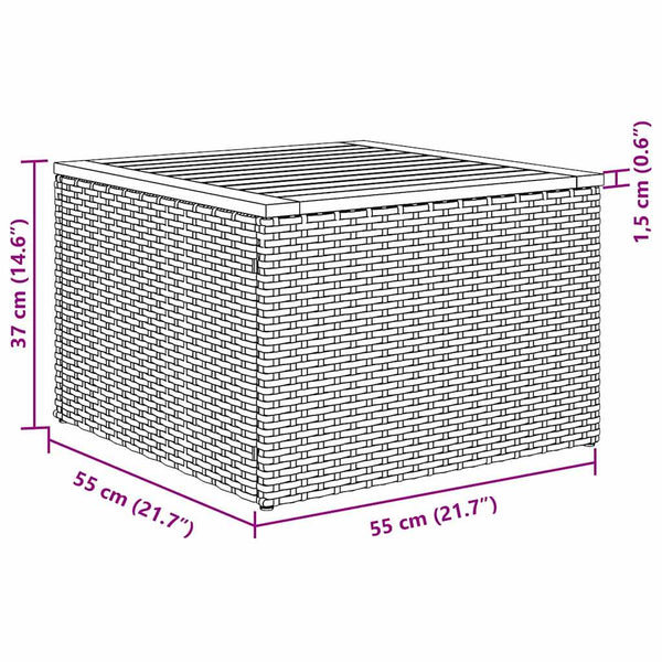 vidaXL Salon de jardin avec coussins et rangement 7 pcs Beige résine tressée