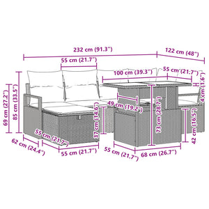 Gartensofa Set mit Kissen & Stauraum