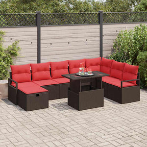 Poly Rattan Gartensofa Set mit Kissen