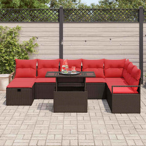 Poly Rattan Gartensofa Set mit Kissen