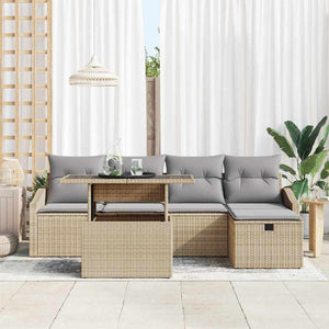 Poly Rattan Gartensofa Set mit Kissen