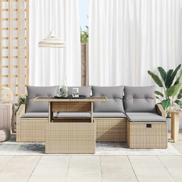 Poly Rattan Gartensofa Set mit Kissen