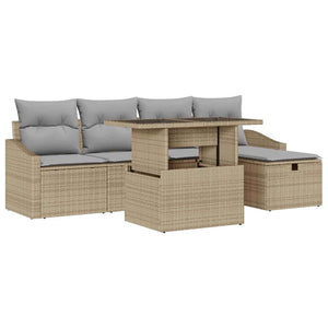 Poly Rattan Gartensofa Set mit Kissen