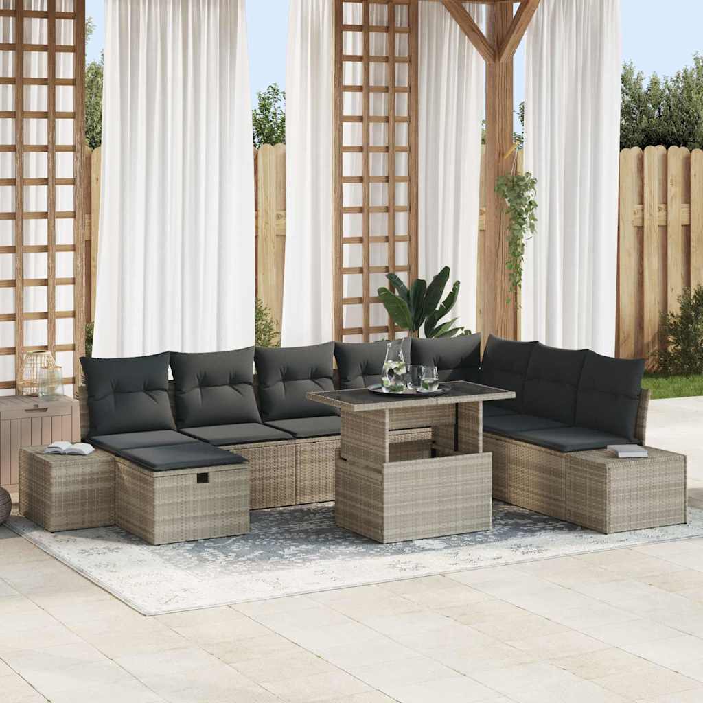 Garten Sofa Set Hellgrau 11-teilig