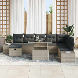 Garten Sofa Set Hellgrau 11-teilig
