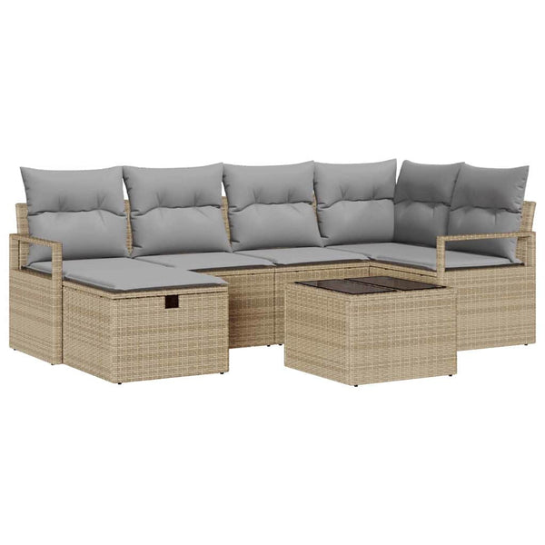 Gartensofa Set Poly Rattan mit Kissen