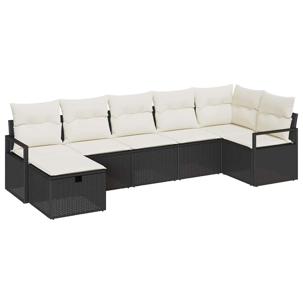 vidaXL Ensemble de canapés avec coussins 7 pcs Résine tressée