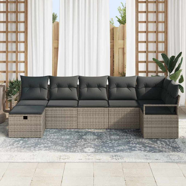 vidaXL Ensemble de canapés avec coussins 5 pcs Résine tressée