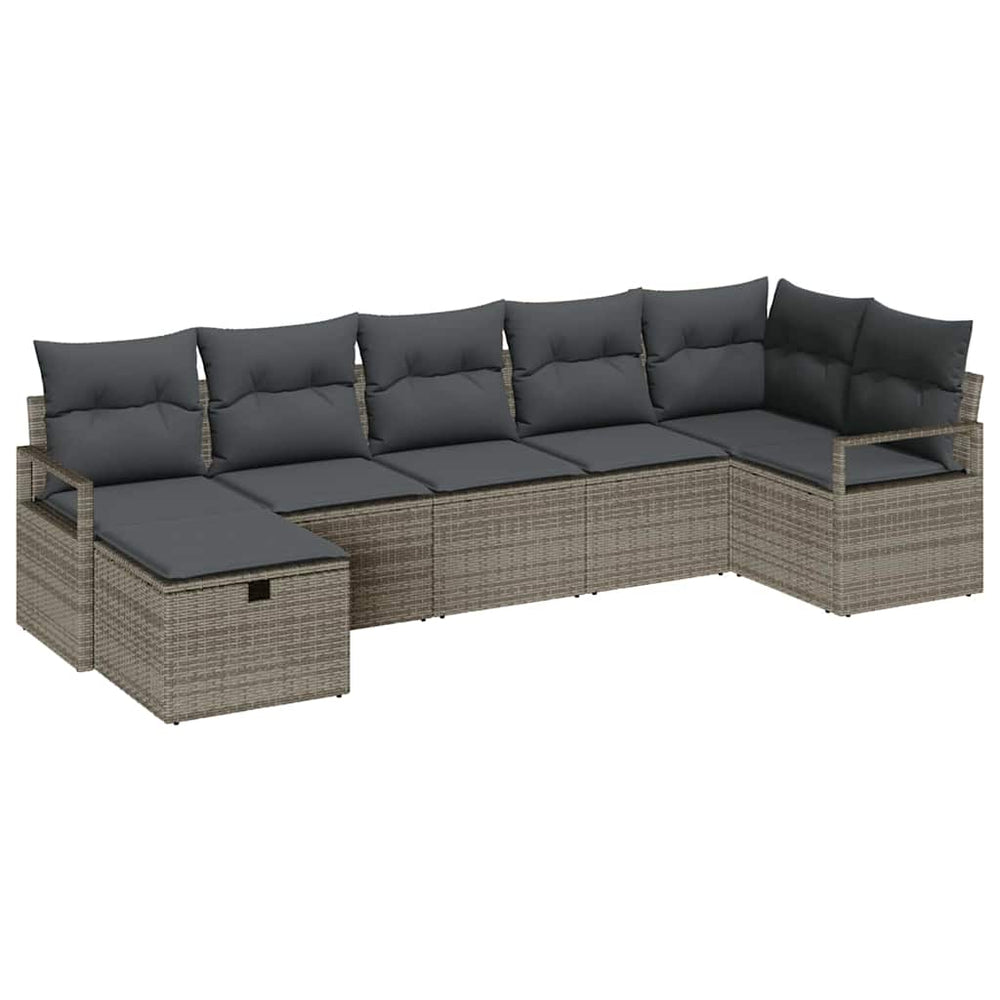 vidaXL Ensemble de canapés avec coussins 5 pcs Résine tressée
