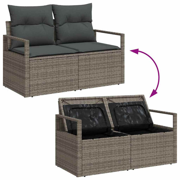 vidaXL Ensemble de canapés avec coussins 5 pcs Résine tressée