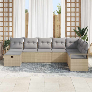Poly Rattan Sofa Set mit Kissen