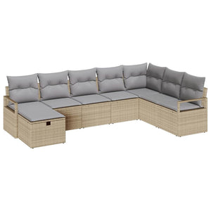 Poly Rattan Sofa Set mit Kissen