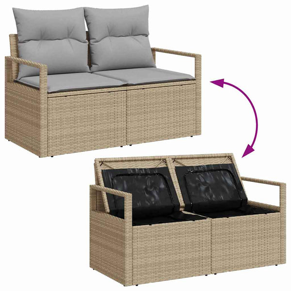 Poly Rattan Sofa Set mit Kissen