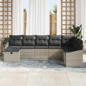 vidaXL Salon de jardin avec coussins 9 pcs Résine tressée