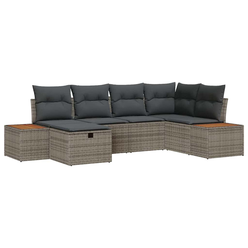 vidaXL Ensemble de canapés de jardin avec coussins de rangement Gris Résine tressée