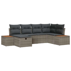 vidaXL Ensemble de canapés de jardin avec coussins de rangement Gris Résine tressée